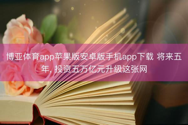 博亚体育app苹果版安卓版手机app下载 将来五年, 投资五万亿元升级这张网