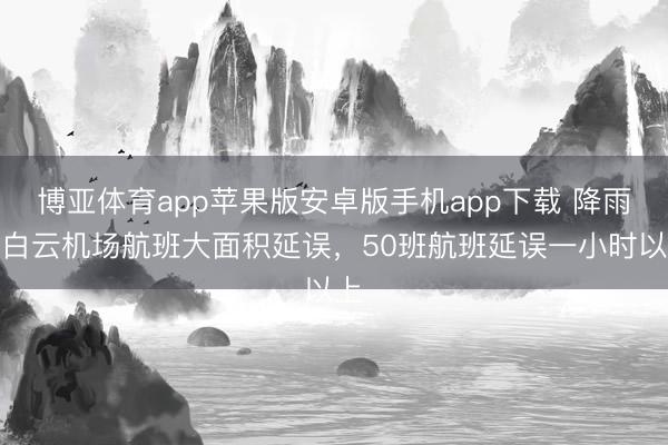 博亚体育app苹果版安卓版手机app下载 降雨致白云机场航班大面积延误，50班航班延误一小时以上